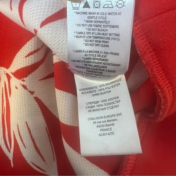 Lolë Half Zip Sweatshirt Unity Sweater XL Flame Red Colorful Tropical Travel - Picture 7 of 11